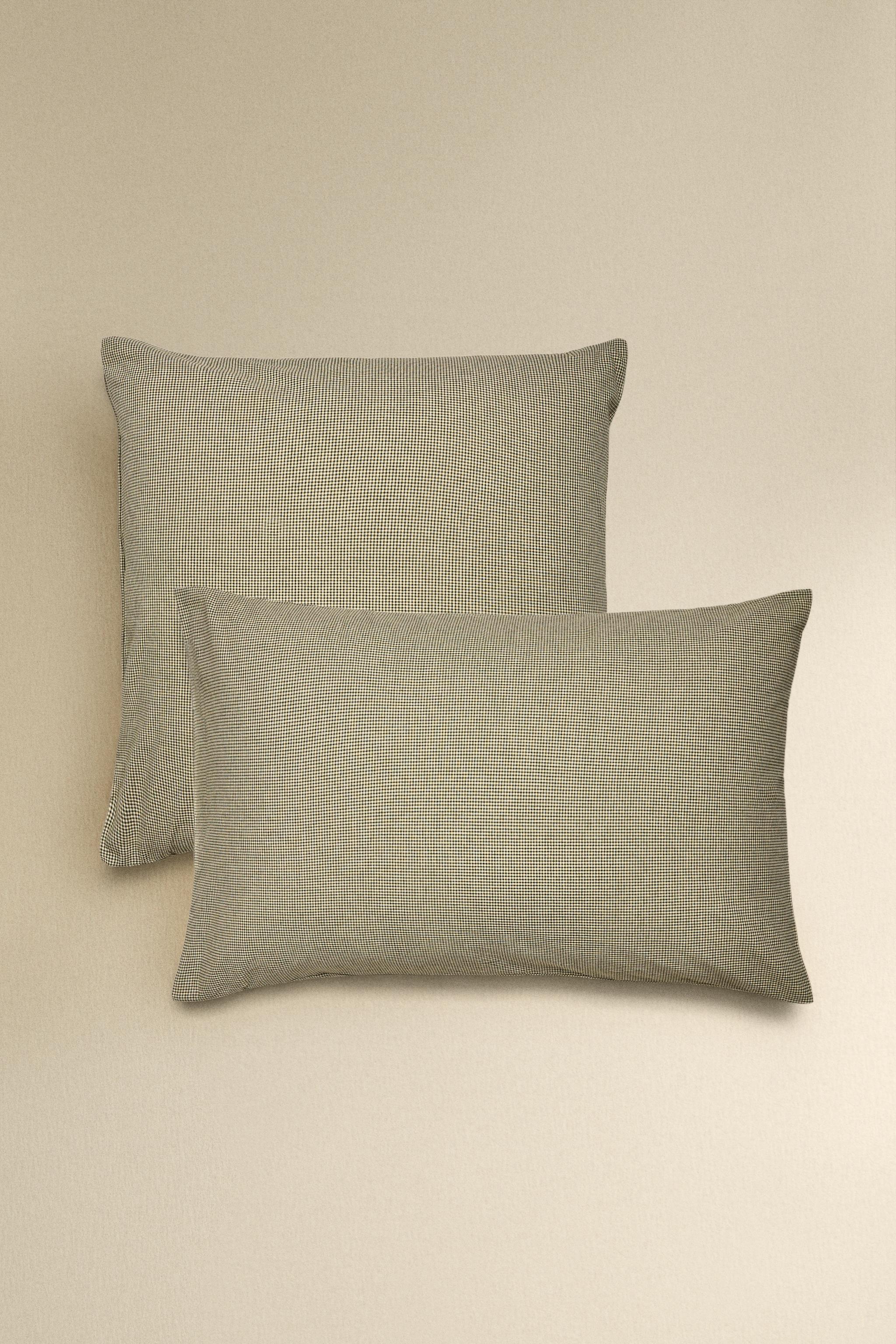 DYED THREAD CHECK CHRISTMAS PILLOWCASE